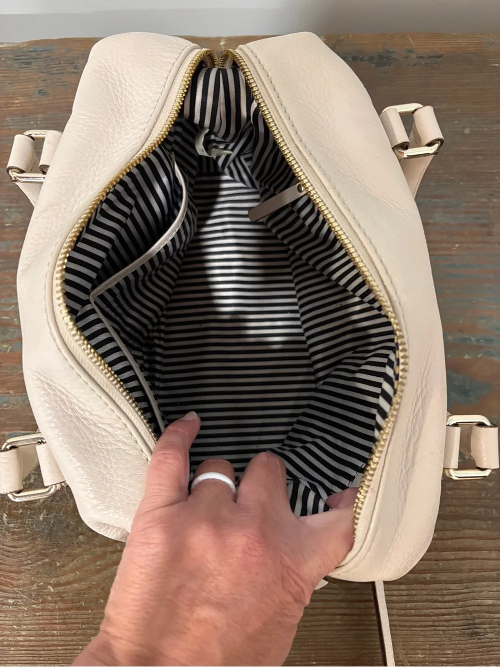 kate spade Bone Color Pebble Leather Satchel